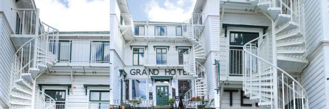 TLC white steel spiral stairs Grand Hotel Lysekil Sweden
