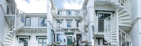 TLC white steel spiral stairs Grand Hotel Lysekil Sweden